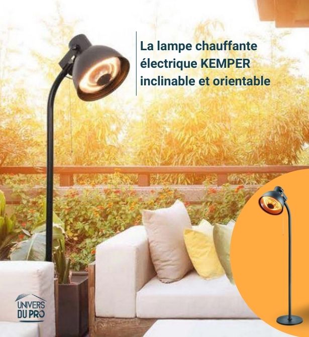 Lampe chauffante électrique Kemper façon parasol chauffant - Univers Du Pro